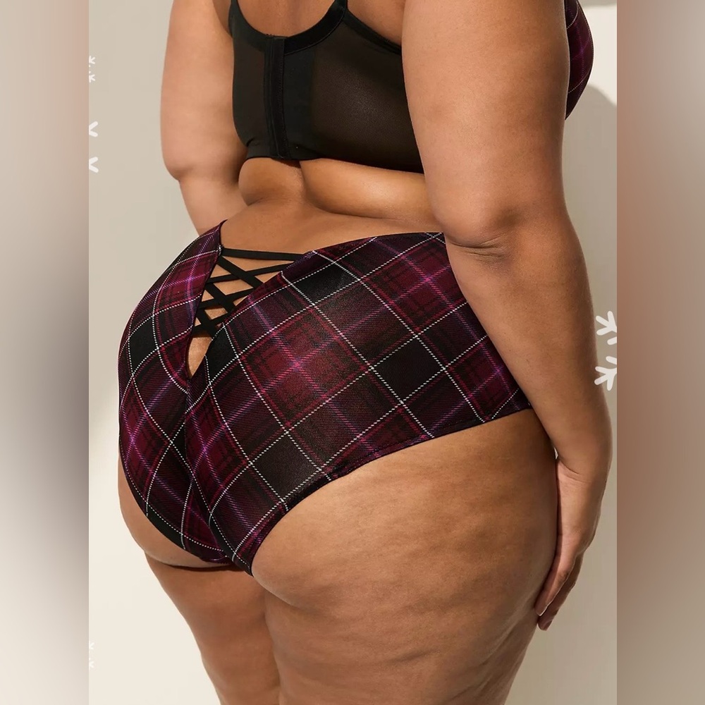 Lane Bryant Holiday Christmas Seasonal Hylander Plaid Lace Women's Lingerie Set - Picture 6 of 15
